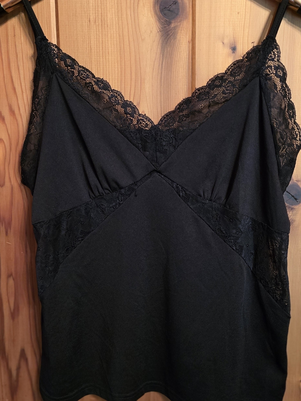 Black Lace-Trim Camisole Chemise - Women's Intimates